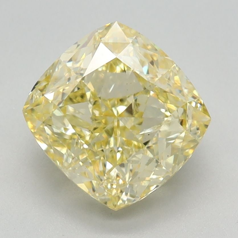 Loose Diamond - CUSHION MODIFIED 2.11ct Fancy Intense Yellow VS2: Loose Diamond - CUSHION MODIFIED 2.11ct Fancy Intense Yellow VS2 Source: This is a real non-mined Diamond that has been grown in a lab Shape: CUSHION MODIFIED Carats: 2.11 Color: Fancy Intense Yellow