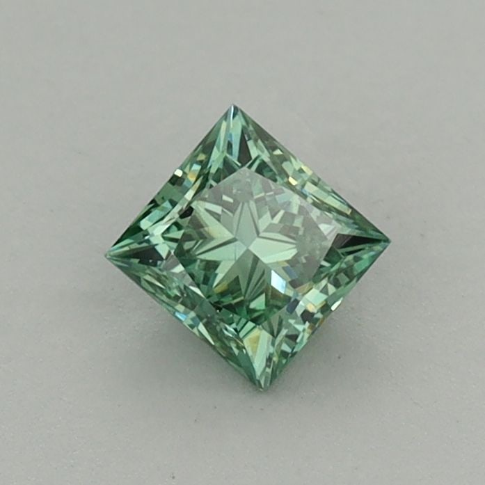 Loose Diamond - PRINCESS 0.46ct Fancy Vivid Green VS1: Loose Diamond - PRINCESS 0.46ct Fancy Vivid Green VS1 Source: This is a real non-mined Diamond that has been grown in a lab Shape: PRINCESS Carats: 0.46 Color: Fancy Vivid Green Certification: IGI Vid
