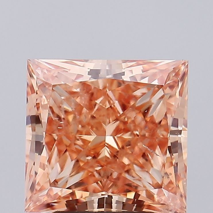 Loose Diamond - PRINCESS 2.99ct Fancy Vivid Pinkish Orange SI1: Loose Diamond - PRINCESS 2.99ct Fancy Vivid Pinkish Orange SI1 Source: This is a real non-mined Diamond that has been grown in a lab Shape: PRINCESS Carats: 2.99 Color: Fancy Vivid Pinkish Orange Cert