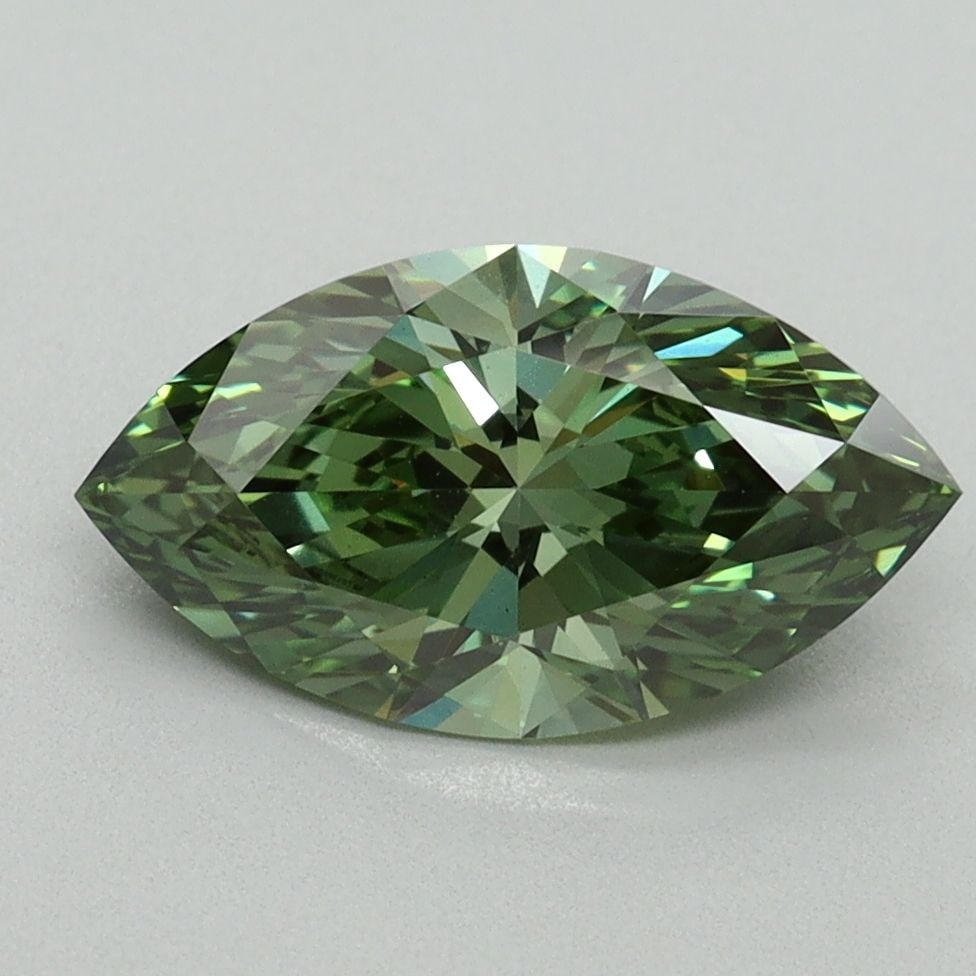 Loose Diamond - MARQUISE 1.8ct Fancy Vivid Green VS1: Loose Diamond - MARQUISE 1.8ct Fancy Vivid Green VS1 Source: This is a real non-mined Diamond that has been grown in a lab Shape: MARQUISE Carats: 1.8 Color: Fancy Vivid Green Certification: IGI