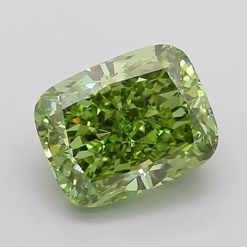 Loose Diamond - CUSHION MODIFIED 5.66ct Fancy Vivid Green VS2: Loose Diamond - CUSHION MODIFIED 5.66ct Fancy Vivid Green VS2 Source: This is a real non-mined Diamond that has been grown in a lab Shape: CUSHION MODIFIED Carats: 5.66 Color: Fancy Vivid Green Certif