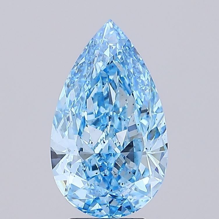 Loose Diamond - PEAR 5.02ct Fancy Vivid Blue SI1: Loose Diamond - PEAR 5.02ct Fancy Vivid Blue SI1 Source: This is a real non-mined Diamond that has been grown in a lab Shape: PEAR Carats: 5.02 Color: Fancy Vivid Blue Certification: IGI Video: