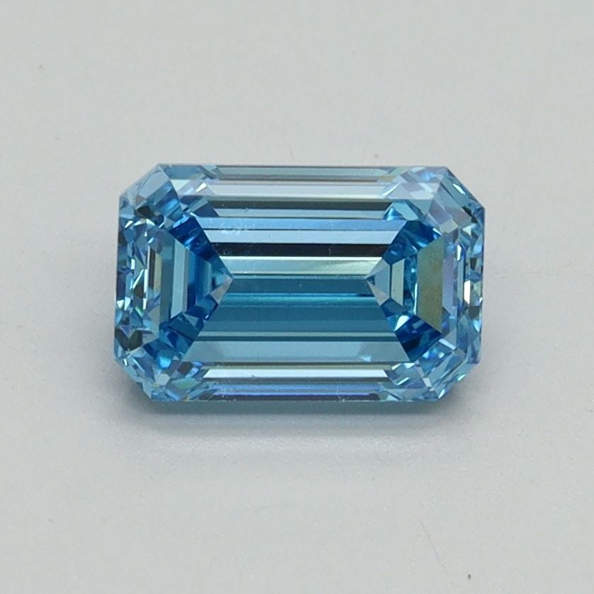 Loose Diamond - EMERALD 1.0ct Fancy Vivid Blue VS1: Loose Diamond - EMERALD 1.0ct Fancy Vivid Blue VS1 Source: This is a real non-mined Diamond that has been grown in a lab Shape: EMERALD Carats: 1.0 Color: Fancy Vivid Blue Certification: IGI Video: