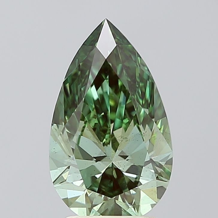 Loose Diamond - PEAR 2.5ct Fancy Vivid Green VS2: Loose Diamond - PEAR 2.5ct Fancy Vivid Green VS2 Source: This is a real non-mined Diamond that has been grown in a lab Shape: PEAR Carats: 2.5 Color: Fancy Vivid Green Certification: IGI Video: