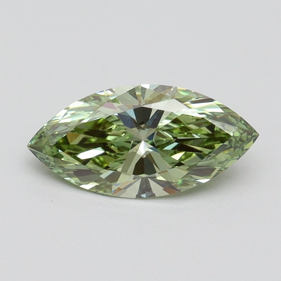 Loose Diamond - MARQUISE 1.03ct Fancy Vivid Green VVS2: Loose Diamond - MARQUISE 1.03ct Fancy Vivid Green VVS2 Source: This is a real non-mined Diamond that has been grown in a lab Shape: MARQUISE Carats: 1.03 Color: Fancy Vivid Green Certification: IGI Vi