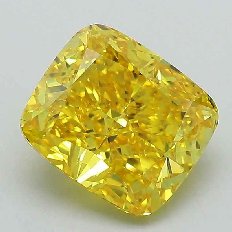 Loose Diamond - CUSHION MODIFIED 2.82ct Fancy Vivid Yellow VS1: Loose Diamond - CUSHION MODIFIED 2.82ct Fancy Vivid Yellow VS1 Source: This is a real non-mined Diamond that has been grown in a lab Shape: CUSHION MODIFIED Carats: 2.82 Color: Fancy Vivid Yellow Cert