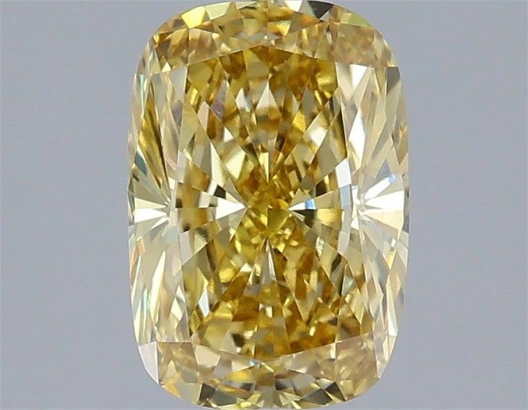 Loose Diamond - CUSHION MODIFIED 1.42ct Fancy Intense Yellow VVS2: Loose Diamond - CUSHION MODIFIED 1.42ct Fancy Intense Yellow VVS2 Source: This is a real non-mined Diamond that has been grown in a lab Shape: CUSHION MODIFIED Carats: 1.42 Color: Fancy Intense Yellow