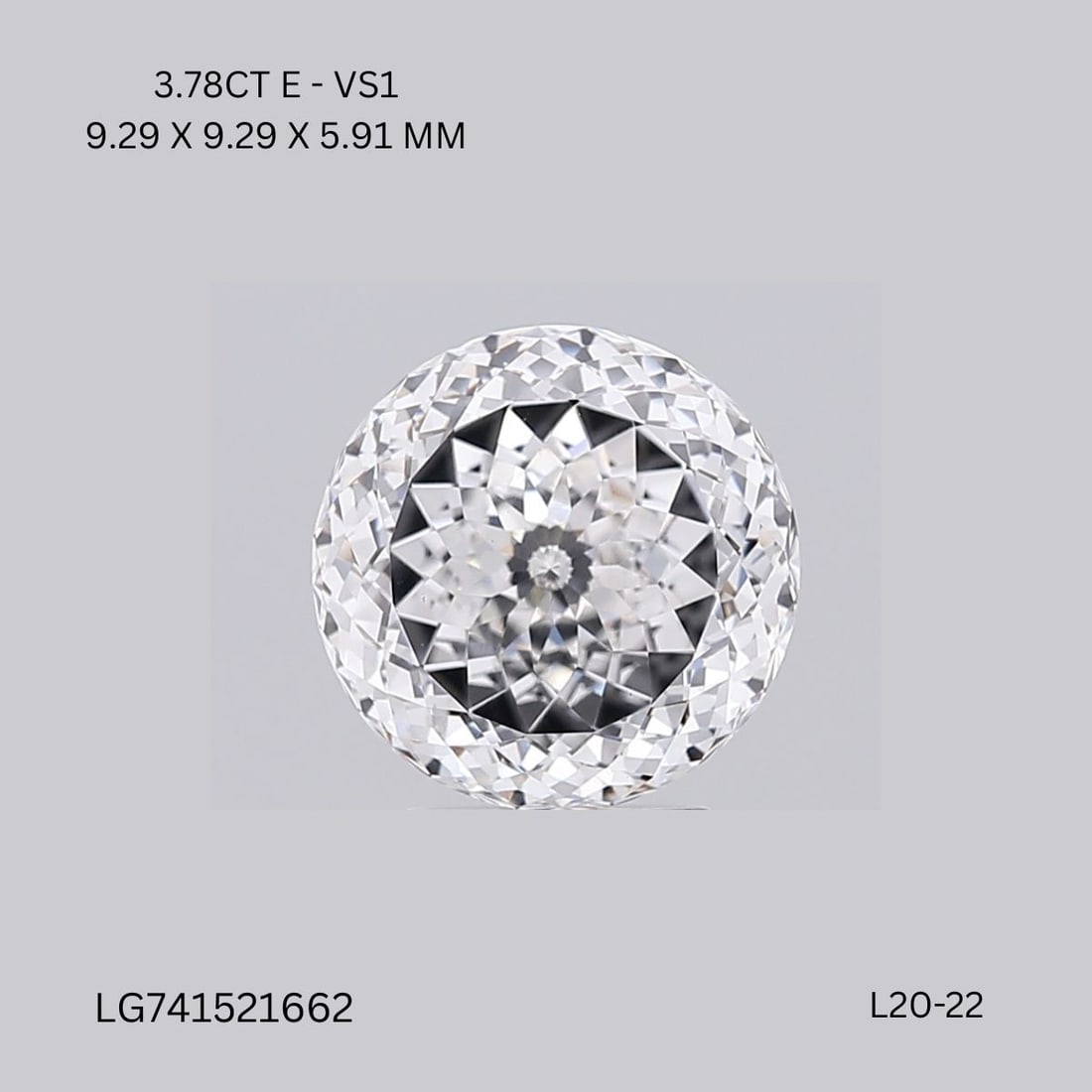 Loose Diamond - ROUND 3.78ct E VS1: Loose Diamond - ROUND 3.78ct E VS1 Source: This is a real non-mined Diamond that has been grown in a lab Shape: ROUND Carats: 3.78 Color: E Clarity: VS1 Certification: IGI Video:
