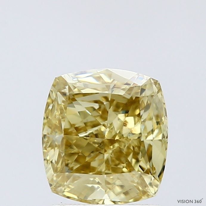 Loose Diamond - CUSHION MODIFIED 2.01ct Fancy Intense Yellow VS1: Loose Diamond - CUSHION MODIFIED 2.01ct Fancy Intense Yellow VS1 Source: This is a real non-mined Diamond that has been grown in a lab Shape: CUSHION MODIFIED Carats: 2.01 Color: Fancy Intense Yellow