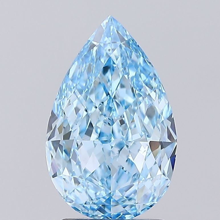 Loose Diamond - PEAR 2.51ct Fancy Vivid Blue VS2: Loose Diamond - PEAR 2.51ct Fancy Vivid Blue VS2 Source: This is a real non-mined Diamond that has been grown in a lab Shape: PEAR Carats: 2.51 Color: Fancy Vivid Blue Certification: IGI Video: