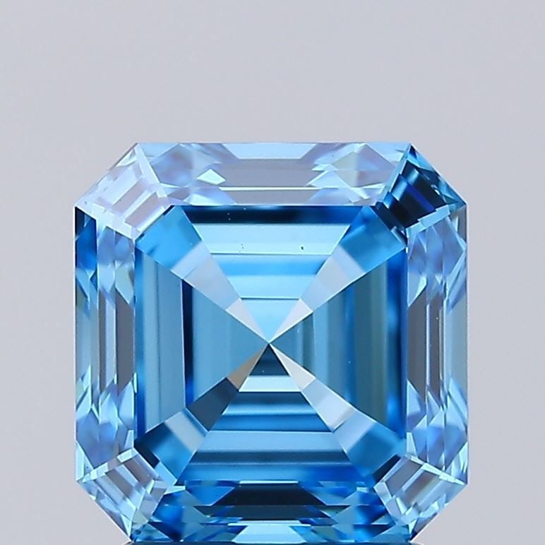 Loose Diamond - SQUARE EMERALD 2.01ct Fancy Vivid Blue VVS2: Loose Diamond - SQUARE EMERALD 2.01ct Fancy Vivid Blue VVS2 Source: This is a real non-mined Diamond that has been grown in a lab Shape: SQUARE EMERALD Carats: 2.01 Color: Fancy Vivid Blue Certificati