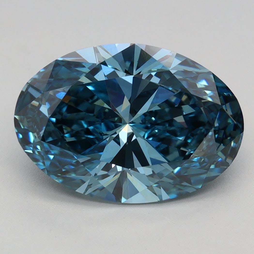 Loose Diamond - OVAL 2.58ct Fancy Vivid Blue VS1: Loose Diamond - OVAL 2.58ct Fancy Vivid Blue VS1 Source: This is a real non-mined Diamond that has been grown in a lab Shape: OVAL Carats: 2.58 Color: Fancy Vivid Blue Certification: IGI Video: