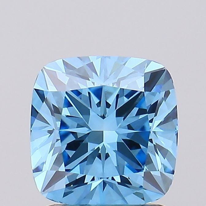 Loose Diamond - CUSHION BRILLIANT 1.51ct Fancy Vivid Blue VS1: Loose Diamond - CUSHION BRILLIANT 1.51ct Fancy Vivid Blue VS1 Source: This is a real non-mined Diamond that has been grown in a lab Shape: CUSHION BRILLIANT Carats: 1.51 Color: Fancy Vivid Blue Certif