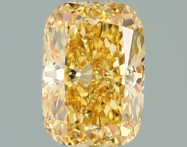 Loose Diamond - CUSHION MODIFIED 1.04ct Fancy Vivid Yellow VVS2: Loose Diamond - CUSHION MODIFIED 1.04ct Fancy Vivid Yellow VVS2 Source: This is a real non-mined Diamond that has been grown in a lab Shape: CUSHION MODIFIED Carats: 1.04 Color: Fancy Vivid Yellow Cer