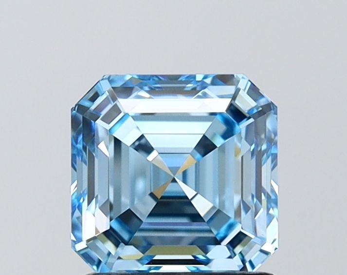 Loose Diamond - ASSCHER 1.51ct Fancy Vivid Blue VS1: Loose Diamond - ASSCHER 1.51ct Fancy Vivid Blue VS1 Source: This is a real non-mined Diamond that has been grown in a lab Shape: ASSCHER Carats: 1.51 Color: Fancy Vivid Blue Certification: IGI Video: