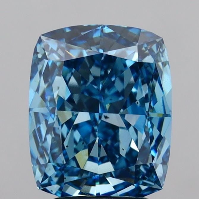 Loose Diamond - CUSHION MODIFIED 3.37ct Fancy Vivid Blue VS2: Loose Diamond - CUSHION MODIFIED 3.37ct Fancy Vivid Blue VS2 Source: This is a real non-mined Diamond that has been grown in a lab Shape: CUSHION MODIFIED Carats: 3.37 Color: Fancy Vivid Blue Certific
