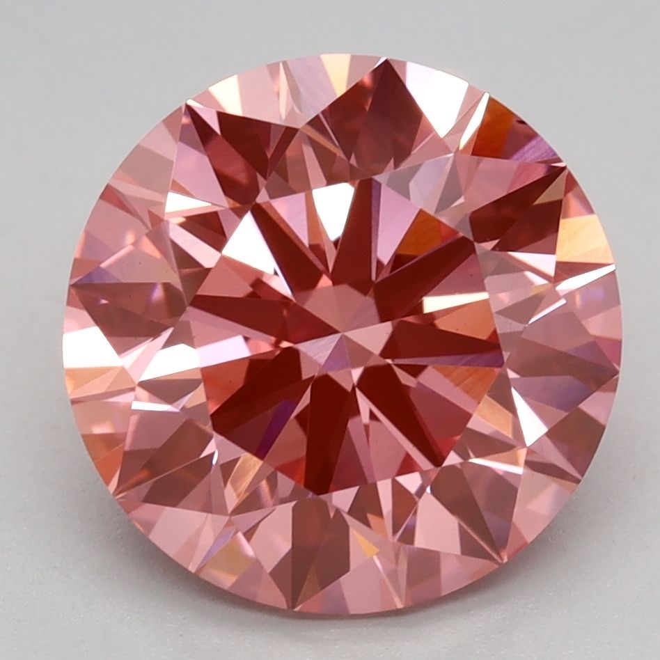 Ideal Loose Diamond - ROUND 3.16ct Fancy Vivid Pink VS1: Ideal Loose Diamond - ROUND 3.16ct Fancy Vivid Pink VS1 Source: This is a real non-mined Diamond that has been grown in a lab Shape: ROUND Carats: 3.16 Color: Fancy Vivid Pink Certification: IGI Video
