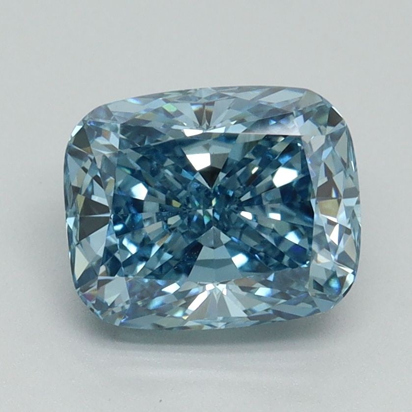 Loose Diamond - CUSHION BRILLIANT 2.01ct Fancy Vivid Blue VVS2: Loose Diamond - CUSHION BRILLIANT 2.01ct Fancy Vivid Blue VVS2 Source: This is a real non-mined Diamond that has been grown in a lab Shape: CUSHION BRILLIANT Carats: 2.01 Color: Fancy Vivid Blue Certi