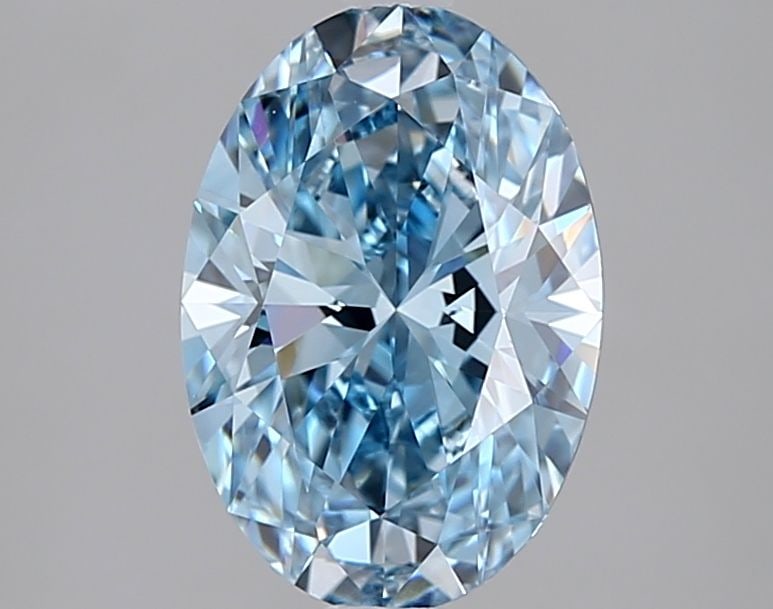 Loose Diamond - OVAL 2.07ct Fancy Vivid Blue VVS1: Loose Diamond - OVAL 2.07ct Fancy Vivid Blue VVS1 Source: This is a real non-mined Diamond that has been grown in a lab Shape: OVAL Carats: 2.07 Color: Fancy Vivid Blue Certification: IGI Video: