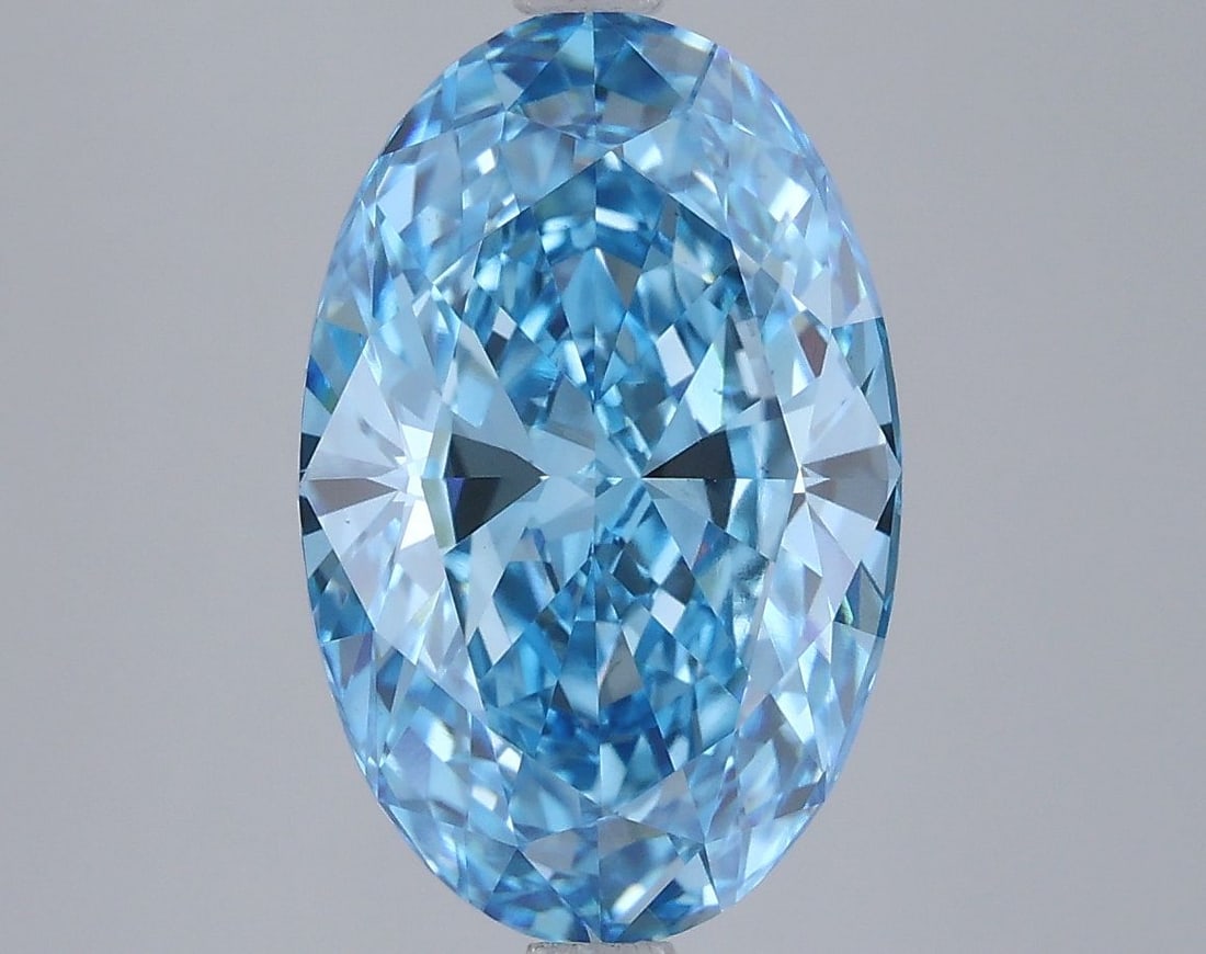 Loose Diamond - OVAL 4.46ct Fancy Vivid Blue VS2: Loose Diamond - OVAL 4.46ct Fancy Vivid Blue VS2 Source: This is a real non-mined Diamond that has been grown in a lab Shape: OVAL Carats: 4.46 Color: Fancy Vivid Blue Certification: IGI Video: