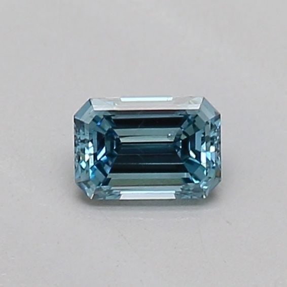 Loose Diamond - EMERALD 0.17ct Fancy Vivid Greenish Blue SI1: Loose Diamond - EMERALD 0.17ct Fancy Vivid Greenish Blue SI1 Source: This is a real non-mined Diamond that has been grown in a lab Shape: EMERALD Carats: 0.17 Color: Fancy Vivid Greenish Blue Certific