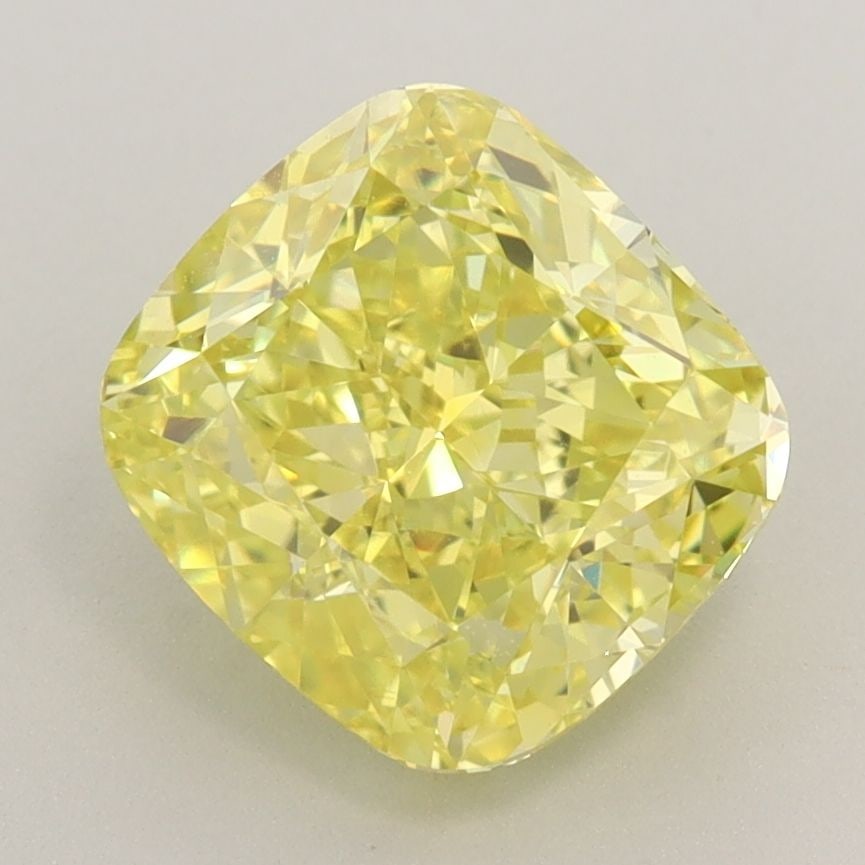 Loose Diamond - CUSHION BRILLIANT 2.74ct Fancy Vivid Yellow VS1: Loose Diamond - CUSHION BRILLIANT 2.74ct Fancy Vivid Yellow VS1 Source: This is a real non-mined Diamond that has been grown in a lab Shape: CUSHION BRILLIANT Carats: 2.74 Color: Fancy Vivid Yellow Ce