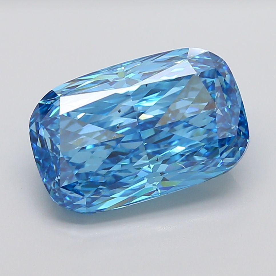 Loose Diamond - CUSHION MODIFIED 12.02ct Fancy Vivid Blue VS2: Loose Diamond - CUSHION MODIFIED 12.02ct Fancy Vivid Blue VS2 Source: This is a real non-mined Diamond that has been grown in a lab Shape: CUSHION MODIFIED Carats: 12.02 Color: Fancy Vivid Blue Certif
