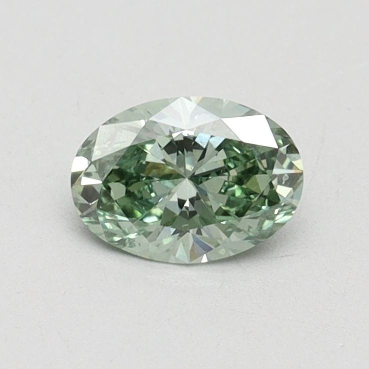 Loose Diamond - OVAL 0.5ct Fancy Vivid Green VS2: Loose Diamond - OVAL 0.5ct Fancy Vivid Green VS2 Source: This is a real non-mined Diamond that has been grown in a lab Shape: OVAL Carats: 0.5 Color: Fancy Vivid Green Certification: IGI Video: