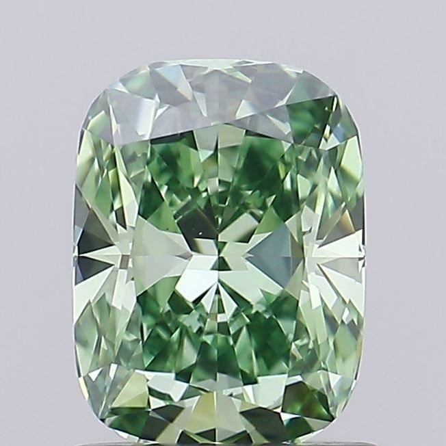 Loose Diamond - CUSHION BRILLIANT 1.04ct Fancy Vivid Green VS1: Loose Diamond - CUSHION BRILLIANT 1.04ct Fancy Vivid Green VS1 Source: This is a real non-mined Diamond that has been grown in a lab Shape: CUSHION BRILLIANT Carats: 1.04 Color: Fancy Vivid Green Cert