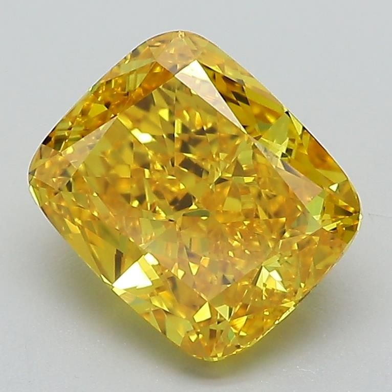 Loose Diamond - CUSHION MODIFIED 2.51ct Fancy Vivid Yellow VVS2: Loose Diamond - CUSHION MODIFIED 2.51ct Fancy Vivid Yellow VVS2 Source: This is a real non-mined Diamond that has been grown in a lab Shape: CUSHION MODIFIED Carats: 2.51 Color: Fancy Vivid Yellow Cer