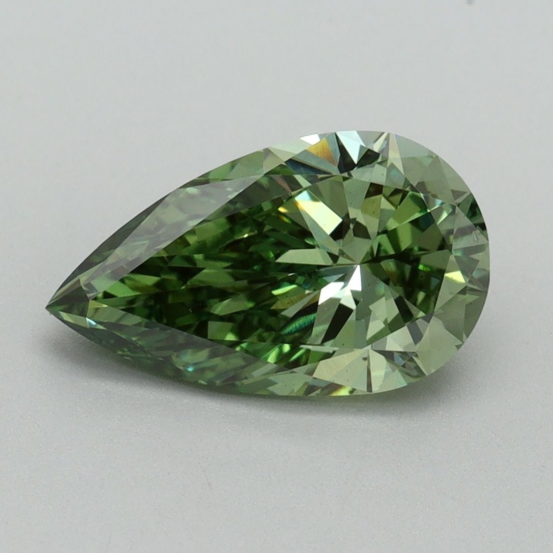 Loose Diamond - PEAR 2.0ct Fancy Vivid Green VS2: Loose Diamond - PEAR 2.0ct Fancy Vivid Green VS2 Source: This is a real non-mined Diamond that has been grown in a lab Shape: PEAR Carats: 2.0 Color: Fancy Vivid Green Certification: IGI Video: