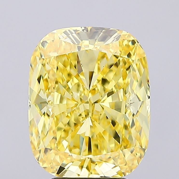 Loose Diamond - CUSHION MODIFIED 5.08ct Fancy Vivid Yellow VS1: Loose Diamond - CUSHION MODIFIED 5.08ct Fancy Vivid Yellow VS1 Source: This is a real non-mined Diamond that has been grown in a lab Shape: CUSHION MODIFIED Carats: 5.08 Color: Fancy Vivid Yellow Cert