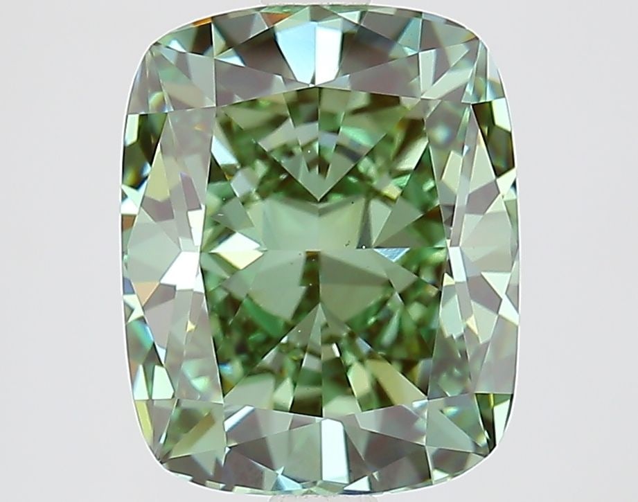 Loose Diamond - CUSHION MODIFIED 3.04ct Fancy Vivid Green VS1: Loose Diamond - CUSHION MODIFIED 3.04ct Fancy Vivid Green VS1 Source: This is a real non-mined Diamond that has been grown in a lab Shape: CUSHION MODIFIED Carats: 3.04 Color: Fancy Vivid Green Certif