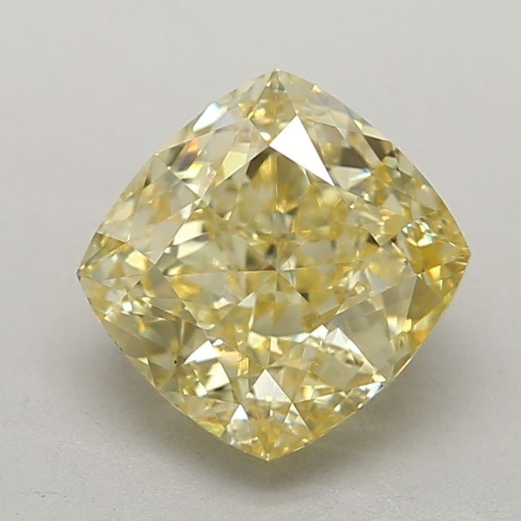 Loose Diamond - CUSHION MODIFIED 2.5ct Fancy Intense Yellow VS1: Loose Diamond - CUSHION MODIFIED 2.5ct Fancy Intense Yellow VS1 Source: This is a real non-mined Diamond that has been grown in a lab Shape: CUSHION MODIFIED Carats: 2.5 Color: Fancy Intense Yellow Ce
