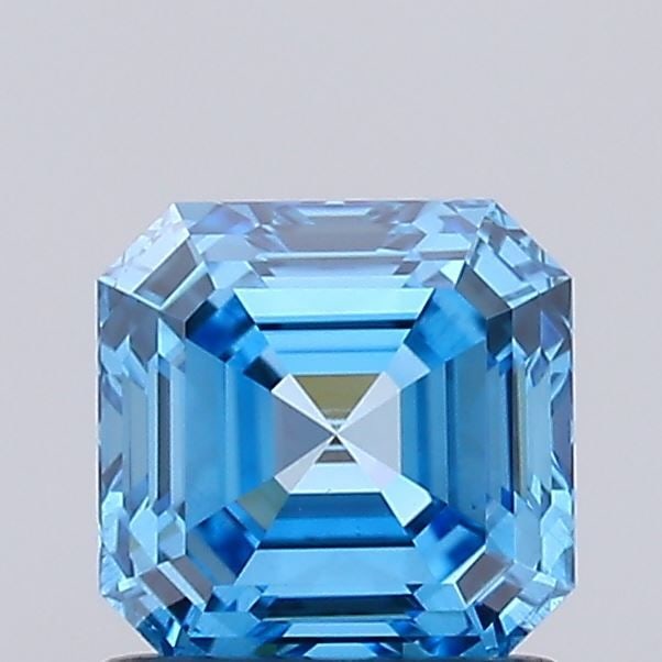 Loose Diamond - ASSCHER 1.07ct Fancy Vivid Blue VS2: Loose Diamond - ASSCHER 1.07ct Fancy Vivid Blue VS2 Source: This is a real non-mined Diamond that has been grown in a lab Shape: ASSCHER Carats: 1.07 Color: Fancy Vivid Blue Certification: IGI Video: