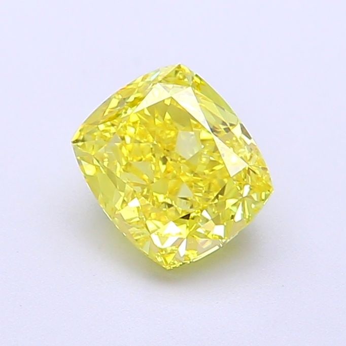 Loose Diamond - CUSHION MODIFIED 1.22ct Fancy Vivid Yellow VVS1: Loose Diamond - CUSHION MODIFIED 1.22ct Fancy Vivid Yellow VVS1 Source: This is a real non-mined Diamond that has been grown in a lab Shape: CUSHION MODIFIED Carats: 1.22 Color: Fancy Vivid Yellow Cer