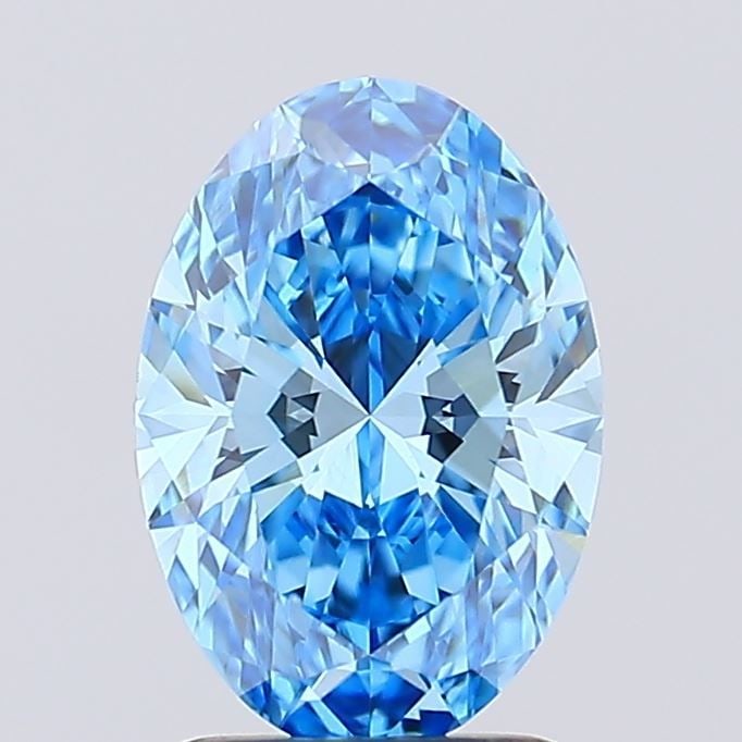 Loose Diamond - OVAL 1.31ct Fancy Vivid Blue VVS2: Loose Diamond - OVAL 1.31ct Fancy Vivid Blue VVS2 Source: This is a real non-mined Diamond that has been grown in a lab Shape: OVAL Carats: 1.31 Color: Fancy Vivid Blue Certification: IGI Video: