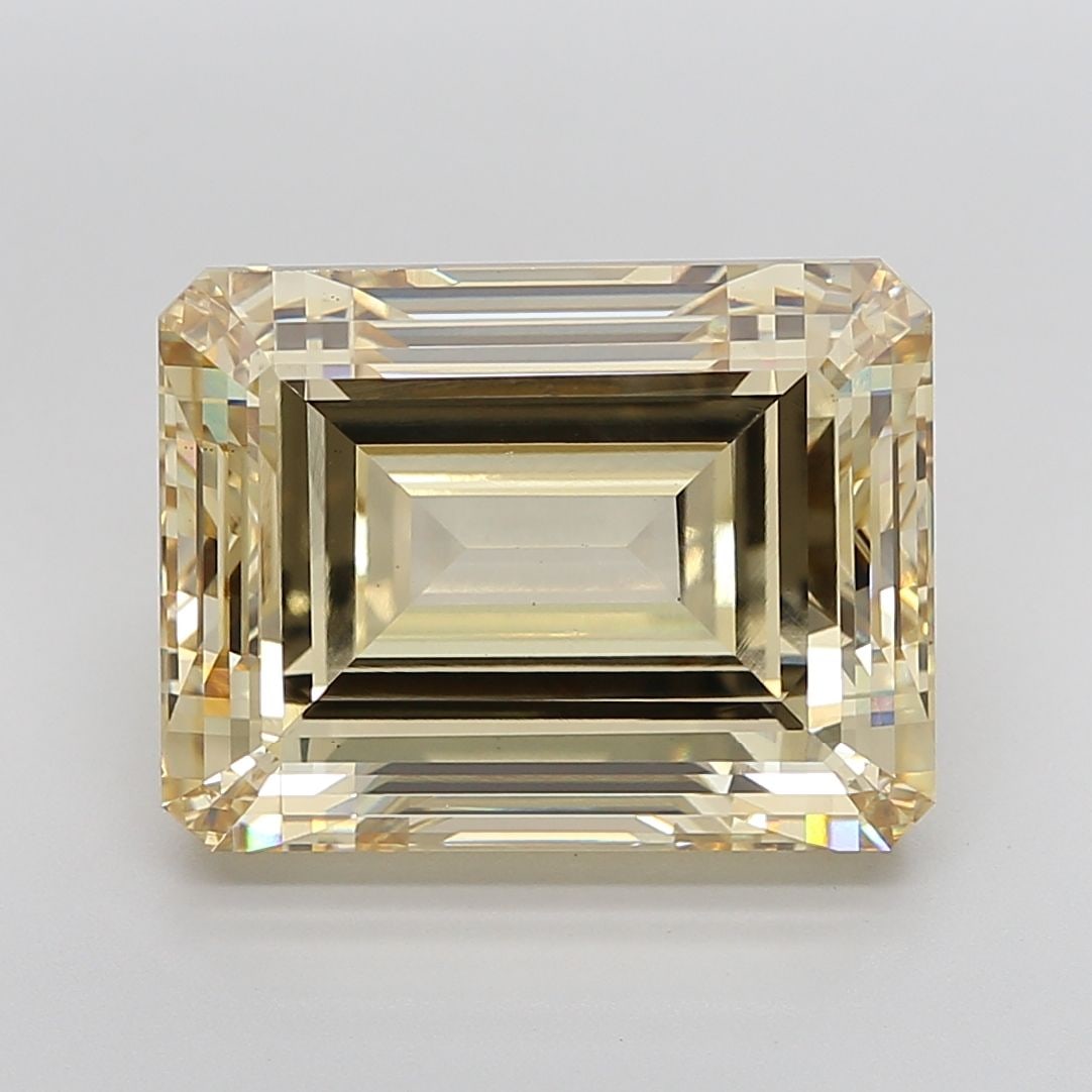 Loose Diamond - EMERALD 20.26ct Fancy Intense Yellow VS1: Loose Diamond - EMERALD 20.26ct Fancy Intense Yellow VS1 Source: This is a real non-mined Diamond that has been grown in a lab Shape: EMERALD Carats: 20.26 Color: Fancy Intense Yellow Certification: I