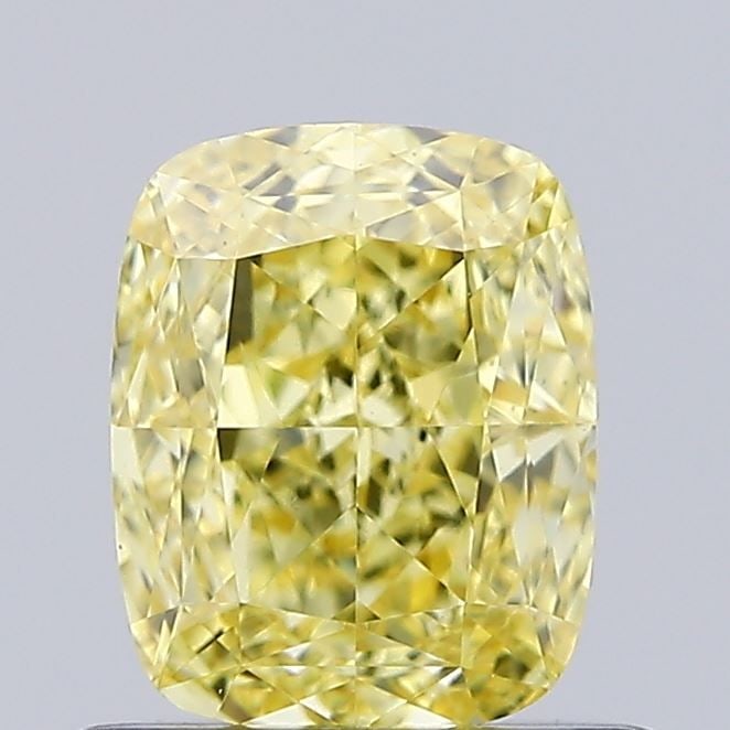 Loose Diamond - CUSHION MODIFIED 0.8ct Fancy Vivid Yellow VVS2: Loose Diamond - CUSHION MODIFIED 0.8ct Fancy Vivid Yellow VVS2 Source: This is a real non-mined Diamond that has been grown in a lab Shape: CUSHION MODIFIED Carats: 0.8 Color: Fancy Vivid Yellow Certi