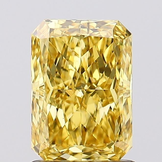 Loose Diamond - RADIANT 1.23ct Fancy Vivid Yellow VS2: Loose Diamond - RADIANT 1.23ct Fancy Vivid Yellow VS2 Source: This is a real non-mined Diamond that has been grown in a lab Shape: RADIANT Carats: 1.23 Color: Fancy Vivid Yellow Certification: IGI