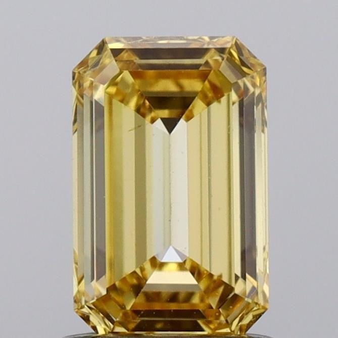 Loose Diamond - EMERALD 1.01ct Fancy Vivid Yellow VS2: Loose Diamond - EMERALD 1.01ct Fancy Vivid Yellow VS2 Source: This is a real non-mined Diamond that has been grown in a lab Shape: EMERALD Carats: 1.01 Color: Fancy Vivid Yellow Certification: NONE Vi