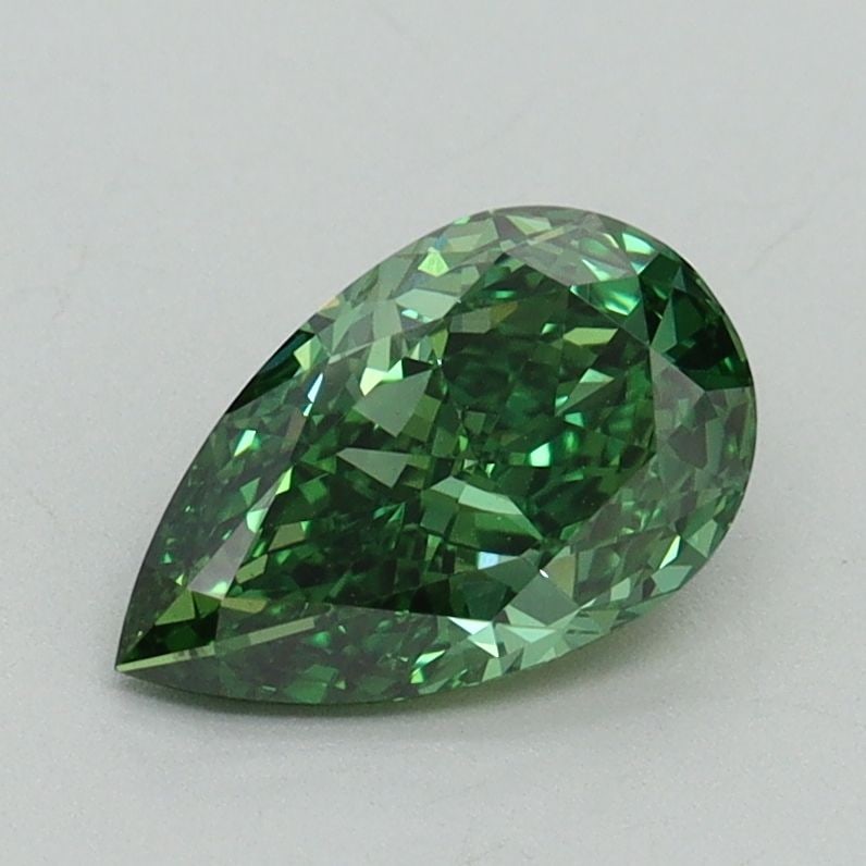 Loose Diamond - PEAR 1.09ct Fancy Vivid Green VVS2: Loose Diamond - PEAR 1.09ct Fancy Vivid Green VVS2 Source: This is a real non-mined Diamond that has been grown in a lab Shape: PEAR Carats: 1.09 Color: Fancy Vivid Green Certification: IGI Video: