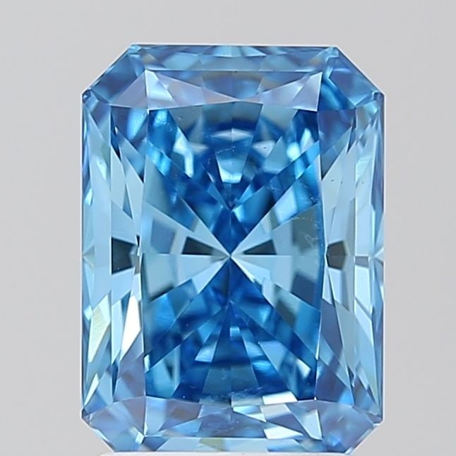 Loose Diamond - RADIANT 2.07ct Fancy Vivid Blue VS1: Loose Diamond - RADIANT 2.07ct Fancy Vivid Blue VS1 Source: This is a real non-mined Diamond that has been grown in a lab Shape: RADIANT Carats: 2.07 Color: Fancy Vivid Blue Certification: IGI Video: