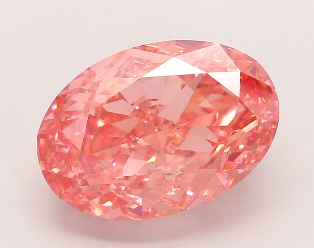 Loose Diamond - OVAL 7.36ct Fancy Vivid Pink VVS2: Loose Diamond - OVAL 7.36ct Fancy Vivid Pink VVS2 Source: This is a real non-mined Diamond that has been grown in a lab Shape: OVAL Carats: 7.36 Color: Fancy Vivid Pink Certification: IGI Video: