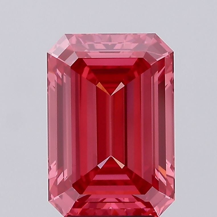 Loose Diamond - EMERALD 4.06ct Fancy Vivid Pink VS2: Loose Diamond - EMERALD 4.06ct Fancy Vivid Pink VS2 Source: This is a real non-mined Diamond that has been grown in a lab Shape: EMERALD Carats: 4.06 Color: Fancy Vivid Pink Certification: IGI Video: