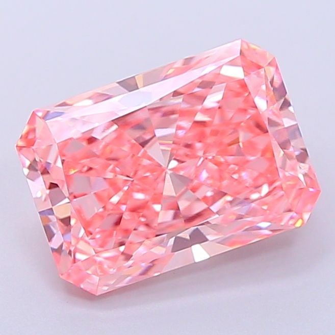Loose Diamond - RADIANT 3.08ct Fancy Vivid Pink VVS2: Loose Diamond - RADIANT 3.08ct Fancy Vivid Pink VVS2 Source: This is a real non-mined Diamond that has been grown in a lab Shape: RADIANT Carats: 3.08 Color: Fancy Vivid Pink Certification: IGI Video: