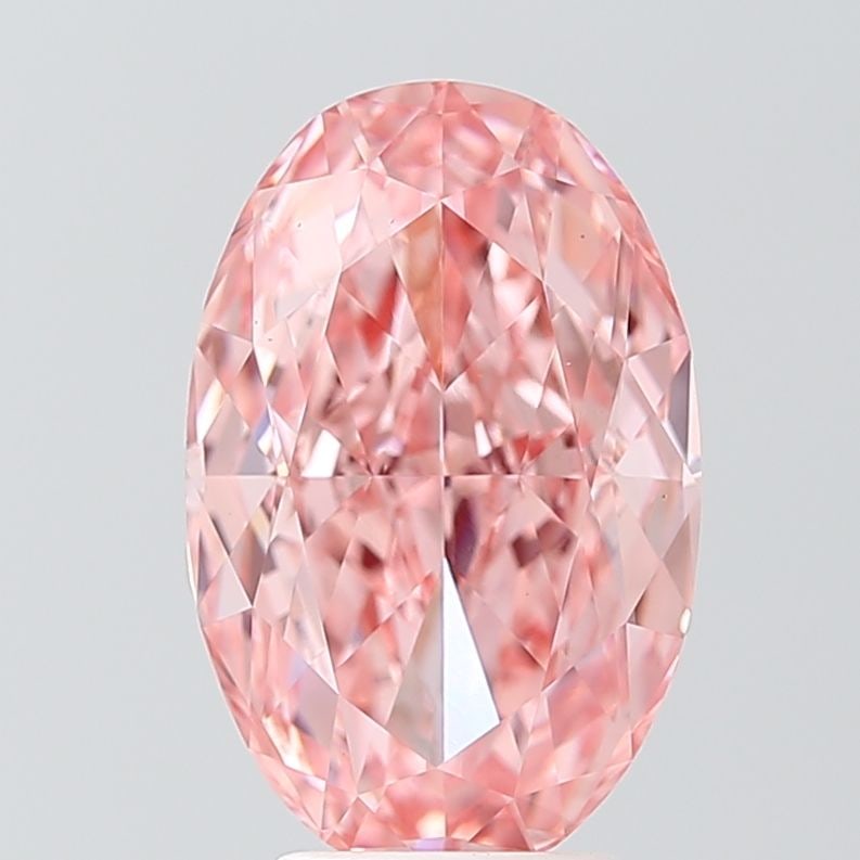 Loose Diamond - OVAL 4.37ct Fancy Vivid Pink VVS2: Loose Diamond - OVAL 4.37ct Fancy Vivid Pink VVS2 Source: This is a real non-mined Diamond that has been grown in a lab Shape: OVAL Carats: 4.37 Color: Fancy Vivid Pink Certification: IGI Video: