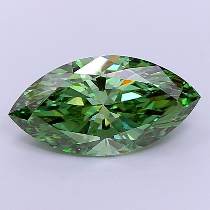 Loose Diamond - MARQUISE 5.02ct Fancy Vivid Green VVS2: Loose Diamond - MARQUISE 5.02ct Fancy Vivid Green VVS2 Source: This is a real non-mined Diamond that has been grown in a lab Shape: MARQUISE Carats: 5.02 Color: Fancy Vivid Green Certification: IGI Vi