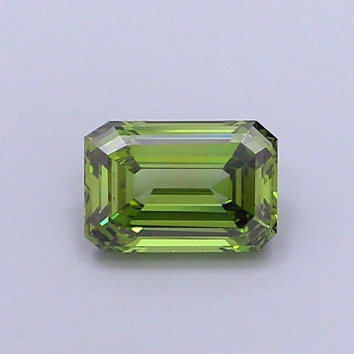 Loose Diamond - EMERALD 1.01ct Fancy Vivid Yellowish Green VS2: Loose Diamond - EMERALD 1.01ct Fancy Vivid Yellowish Green VS2 Source: This is a real non-mined Diamond that has been grown in a lab Shape: EMERALD Carats: 1.01 Color: Fancy Vivid Yellowish Green Cert