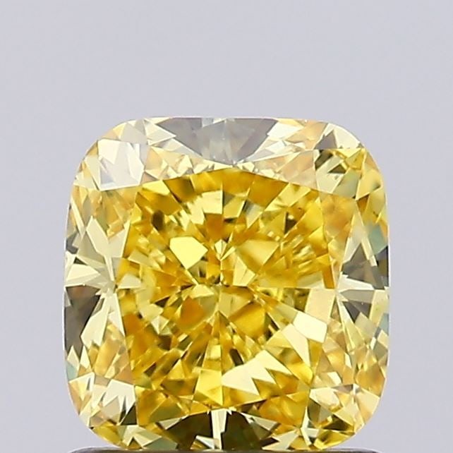 Loose Diamond - CUSHION MODIFIED 0.99ct Fancy Vivid Yellow VS1: Loose Diamond - CUSHION MODIFIED 0.99ct Fancy Vivid Yellow VS1 Source: This is a real non-mined Diamond that has been grown in a lab Shape: CUSHION MODIFIED Carats: 0.99 Color: Fancy Vivid Yellow Cert